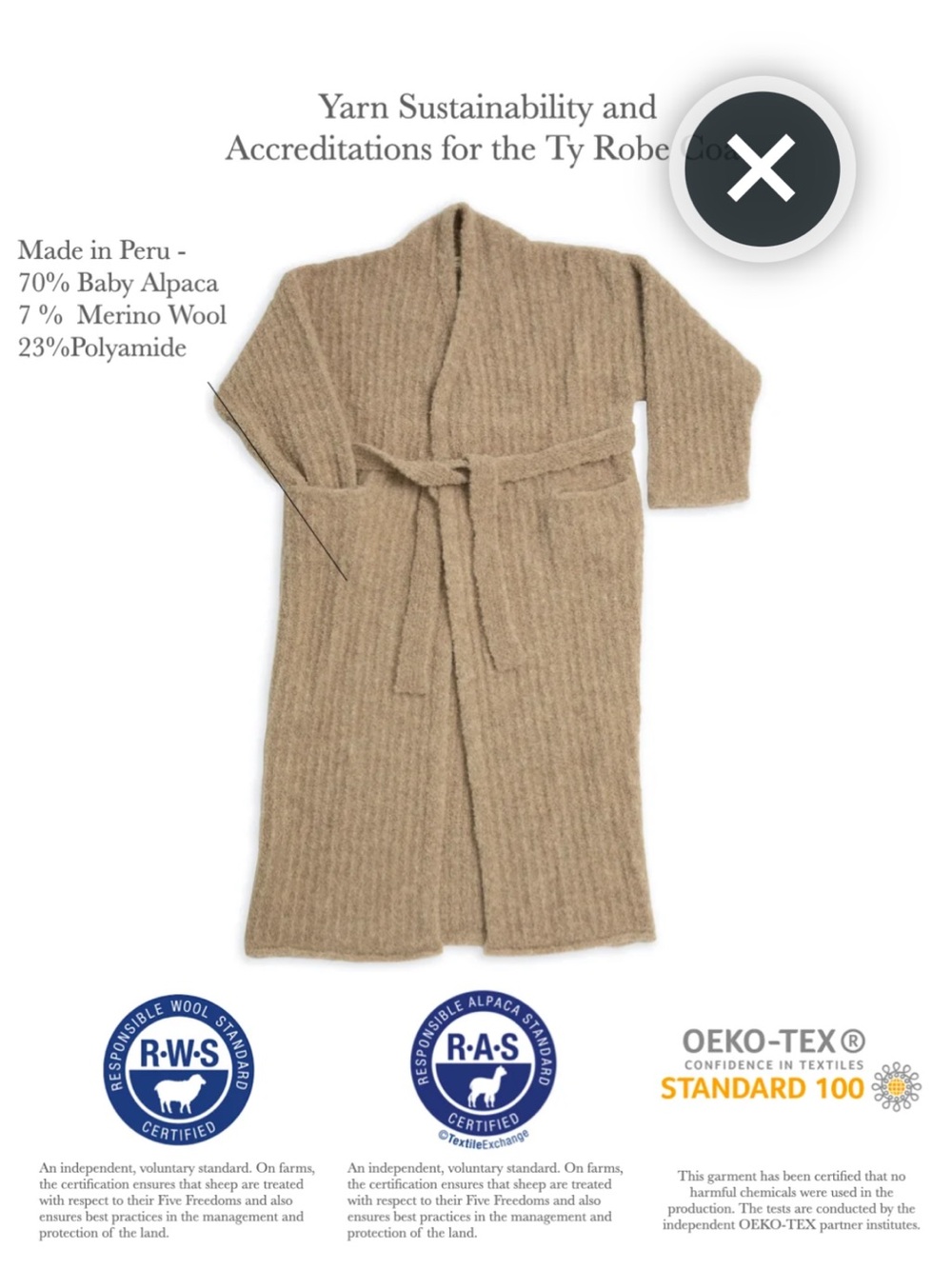 James Street Ty Robe Coat - Picture 2 of 3